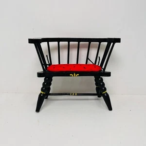 Vintage Pennsylvania Dollhouse Furniture Dutch Hand Painted Bench/Chair - Picture 1 of 8