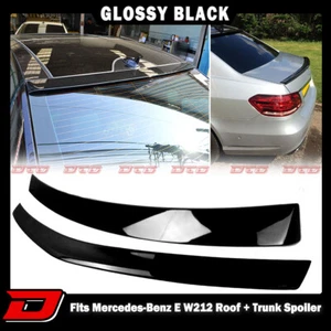 10-16 Fits Mercedes Benz E W212 4D OE Rear Roof + A Trunk Spoiler Painted Black - Picture 1 of 9