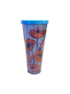 Starbucks Poppy 2017 Cold Tumbler 24oz No Lid Or Straw - Picture 1 of 6