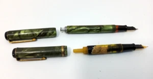 Waltham Marbled Fountain Pen PARTS 14K Gold Plated Nib SEE PICTURES - Picture 1 of 12