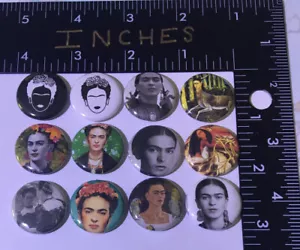 Frida Kahlo Pinback Lot 12 Pins Pin Lot Feminist Mexico Art Classic Portrait Grl - Picture 1 of 2