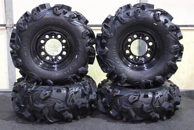 POLARIS RZR 800 S4 27" MAXXZILLA DEEP LUG ATV TIRE QB BLK WHEEL KIT POLQB 3CA - Image 1 of 4