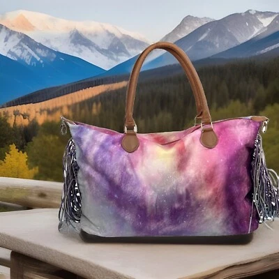 Nuevo con etiquetas Bolso de Lona Imitación Cielo Estrellado Fin de Semana Borla Bolso de Viaje Grande Foto 1 de 4