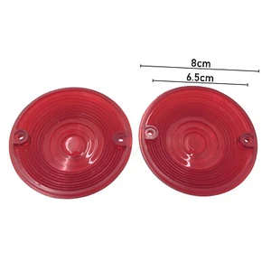 Turn Signal Lens Covers Red For Most 1986-2012 Harkey Flat Style Turn Signals - Picture 1 of 5