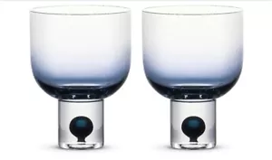 Crystal Drinking Glasses Comos Collection Pillar Set of 2-New - Picture 1 of 7