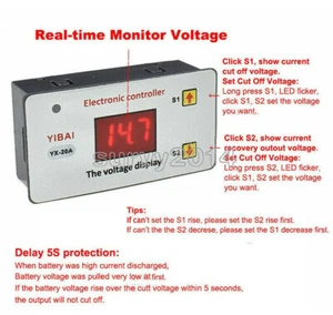 12V Battery Adjustable Low Voltage Cut off Switch Protection Control Module - Picture 1 of 7