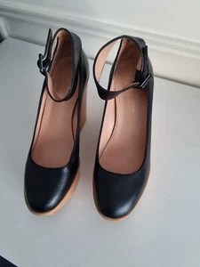 Zapatos para mujer ROBERT CLERGERIE CUÑAS TACONES de cuero negro talla UK 37 - Imagen 1 de 24