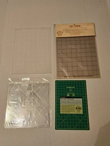 Lot Of 4 Omnigrid Cutting Mat 5 7/8 x 8 7/8 Oxmoor House Lam-I-Graphs The Angler - Picture 1 of 10
