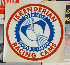 Original VINTage 7" ISKENDERIAN water DECAL Hot Rod BONNEVILLE scta ISKY Cam old