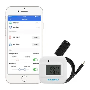 Higrómetro Bluetooth INKBIRD IBS-TH2 Plus pantalla sensor de humedad EE. UU. - Imagen 1 de 7