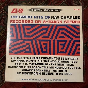 RAY CHARLES: the great hits recorded on 8-track stereo- LP Vinyl, ATLANTIC, VG - Picture 1 of 4