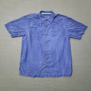 Tommy Bahama Button Hemd Herren Seide Hawiian Größe M Blau Strand Urlaub - Bild 1 von 7