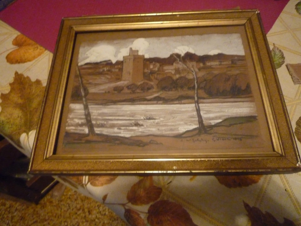 Gustave VIDAL gouache tour  Philippe Le Bel Avignon Vaucluse - Photo 1/4