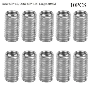 M8 Gewindereduzierer 10 Stück Au?en M8x1.25 Gewindeeins?tze Innen M6x1.0 - Afbeelding 1 van 9