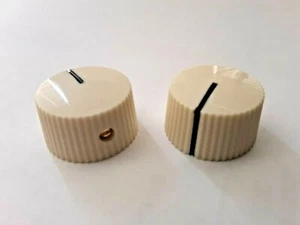 2 GITARRENREGLERKNÖPFE Barrel Style Farbe Elfenbein mit Stellschraube  - Bild 1 von 9