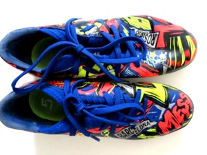 NEMEZIZ MESSI YOUTH SOCCER SHOES-ROYAL BLUE / SILVER METALLIC / SOLAR YELLOW-5 - Picture 1 of 6