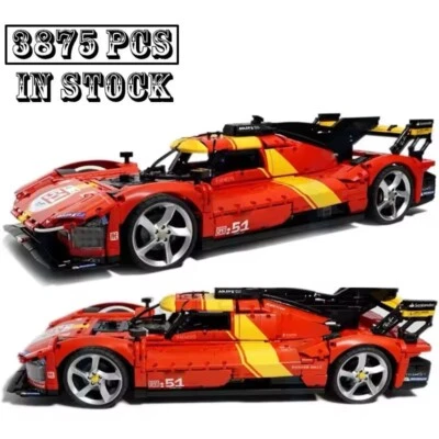 Ferrari 499P 51 Da Costruire 3875 Pezzi Le Mans 1:8 Mattoncini Technic Rossa New - Immagine 1 di 4