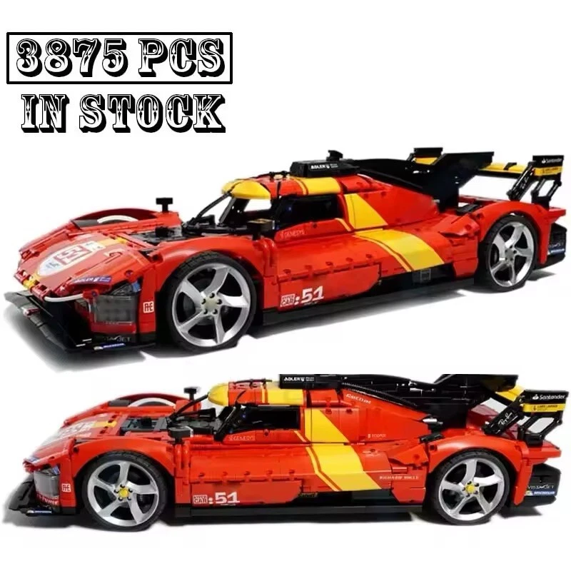 Ferrari 499P 51 Da Costruire 3875 Pezzi Le Mans 1:8 Mattoncini Technic Rossa New - Immagine 1 di 4