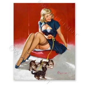 1951 Elvgren Pin-Up Kittens Poster "Some Cute Tricks" 16x20 Vintage - Picture 1 of 2