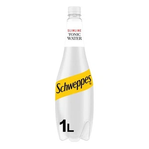 SCHWEPPES SLIMLINE TONIC WATER 6 X 1LTR P.E.T BOTTLES CARBONATED SOFT DRINKS - Picture 1 of 1