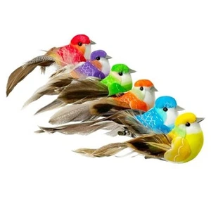 12pcs 3.3" Fake Bird Artificial Foam Feather Bird Ornament Claw With Metal Wire - Picture 1 of 8