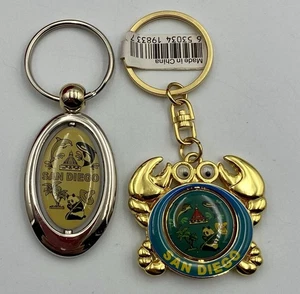 San Diego Metal Spinner Keychain California Crab Lot Of 2 - Picture 1 of 4