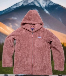 PATAGONIA LOS GATOS HOODED SHERPA FLEECE JACKET Girls size 12 Warm & Comfy - Picture 1 of 11