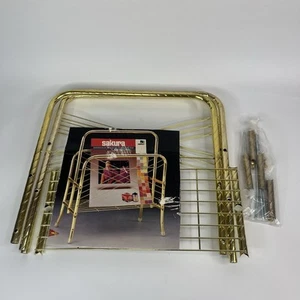 Vintage Brass Metal MAGAZINE RACK Holder MCM Art Deco Never Assembled - Picture 1 of 5