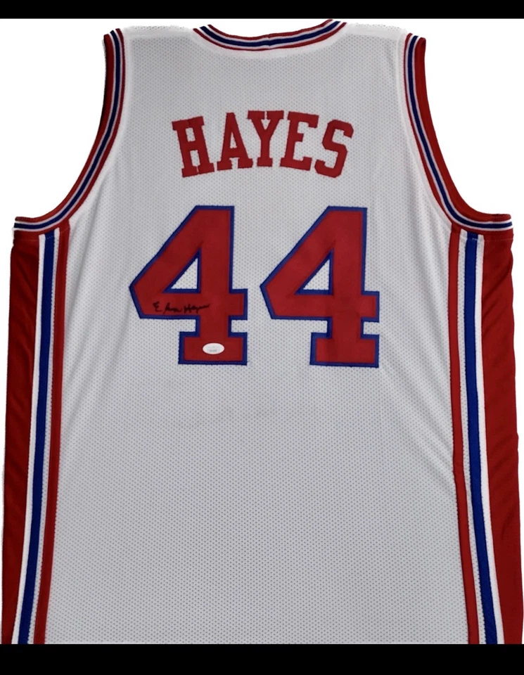 Футболка с автографом Элвина Хейза белая/красная/синяя с сертификатом JSA - Изображение 1 из 1