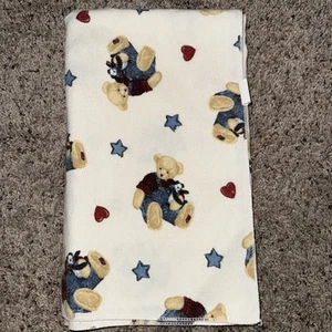 De Colección Springmaid Oso de Peluche con Panda Azul Jean Mono Estrellas Corazones Manta Bebé - Imagen 1 de 3