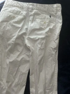 Ralph Lauren Polo Classic  Lightweight Chino Khaki Pants WHITE Boys 18 - Picture 1 of 9