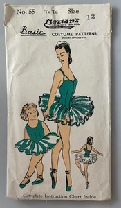 Vtg Dazian's Tu-Tu Dance Costume Girls Sz 12 Sewing Pattern 1940's Complete Rare - Picture 1 of 3