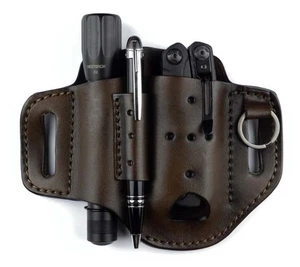 Multiherramienta con clip de cuero de pistola Tagua, marrón oscuro, una: TX-MINI-MULTI-002 - Imagen 1 de 2