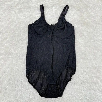 Body Bali 7432 Negro 40C Vintage Una Pieza Con Aros Sexy Negligee Peluche Foto 1 de 4