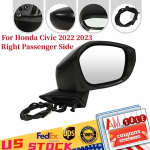 Right Side View Mirror Heating Blind Spot For 2022 2023 Honda Civic Si EX Sedan - Picture 1 of 20