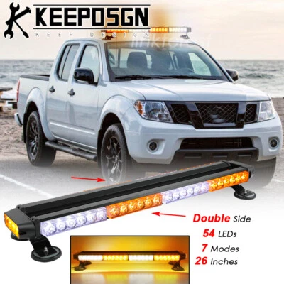 For Nissan Frontier LED Rooftop Warning Emergency Strobe Lights Bar White Amber - Image 1 of 4