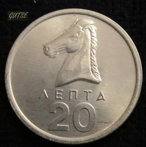 GREECE, 20 LEPTA 1976, A BUST OF STALLION, UNCIRCULATED. - Picture 1 of 2