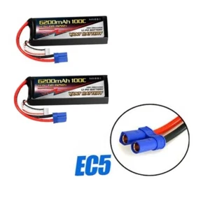 2 PACK VANT 6200MAH 3S 11.1 100C LIPO BATTERY EC5 ARRMA KRATON OUTCAST SENTON - Picture 1 of 2