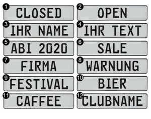 1 Schild WUNSCHTEXT bei Spei WARNUNG Blechschild Prägung 520 x 110 mm - Bild 1 von 9