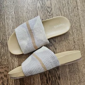 Kaanas padar knit woven slip on slides sandals gray beige boho size 7 - Picture 1 of 8