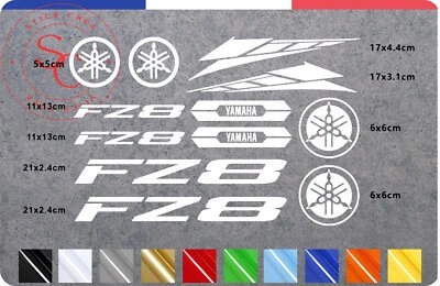 STICK CRÉA Stickers autocollants FZ8 compatible pour YAMAHA couleur au choix decals