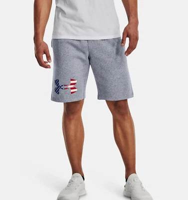 Pantalones Cortos Under Armour Para Hombre UA Freedom Rival Bandera Grande Logo 1379212-035 Acero Foto 1 de 3