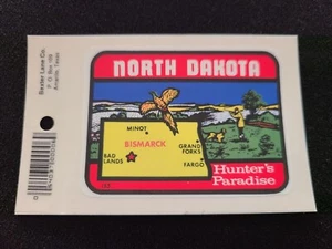 North Dakota Hunter's Paradise Vintage Travel Souvenir Decal Window / Sticker - Picture 1 of 1