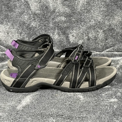 Sandalias Teva Tirra SN 4266 negras y moradas para senderismo al aire libre para mujer talla 9,5 Foto 1 de 4