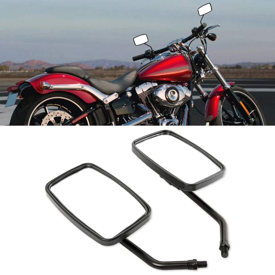 Espejos retrovisores rectangulares negros para motocicleta Yamaha Virago XV 920 750 1100 250 535 Foto 1 de 4