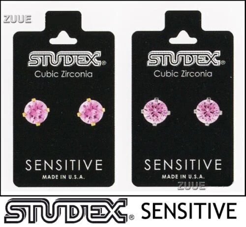 PENDIENTES HIPOALERGÉNICOS STUDEX SENSITIVE 6mm CÚBICOS ZIRCONIA MODA  Foto 1 de 1