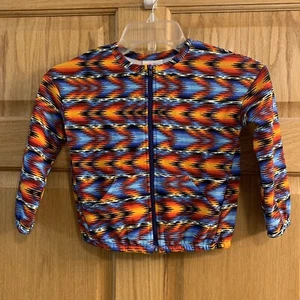 Lularoe Kids Monroe Girls Size 6 Bomber Jacket Full Zip Coat Vivid Multi-Color - Picture 1 of 3