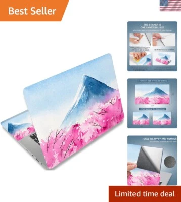 Artistic Laptop Skin Sticker - 15.6 Inches Fujiyama & Cherry Blossoms Design - Image 1 of 4
