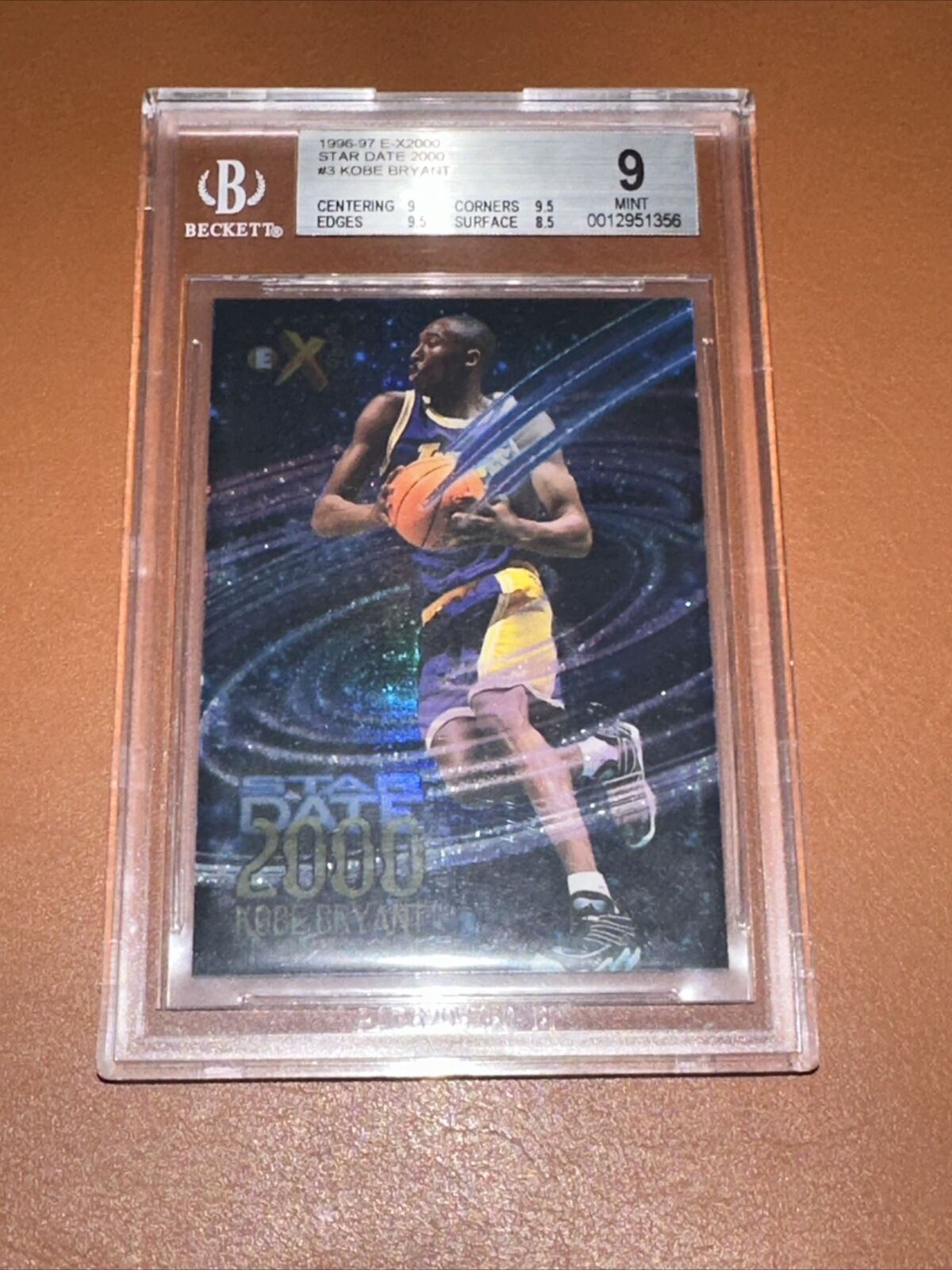 1996-97 Skybox E-X2000 Star Date 2000 #3/15 Kobe Bryant RC Rookie HOF BGS 9 MINT