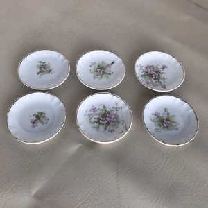 Antik Maddocks Lamberton Works Royal Porzellan Set 6 Teller 3" Floral Mini - Bild 1 von 7
